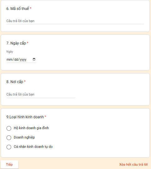 Bước 2: Người bán tiến hành điền các thông tin bắt buộc theo yêu cầu vào form đăng ký