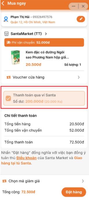 Bước 2: Sau đó người mua nhấn chọn đặt hàng để đặt đơn, lưu ý hình thức thanh toán sẽ mặc