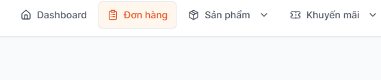 Bước 1: Người Bán chọn mục Đơn hàng