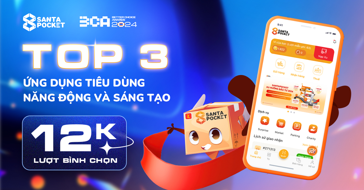 SantaPocket bứt phá TOP 3 Ứng dụng tiêu dùng năng động và sáng tạo