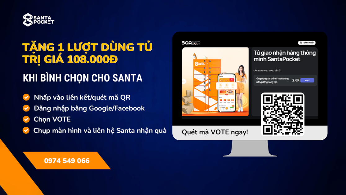 BÌNH CHỌN CHO SANTA NHẬN 1 LƯỢT DÙNG TỦ