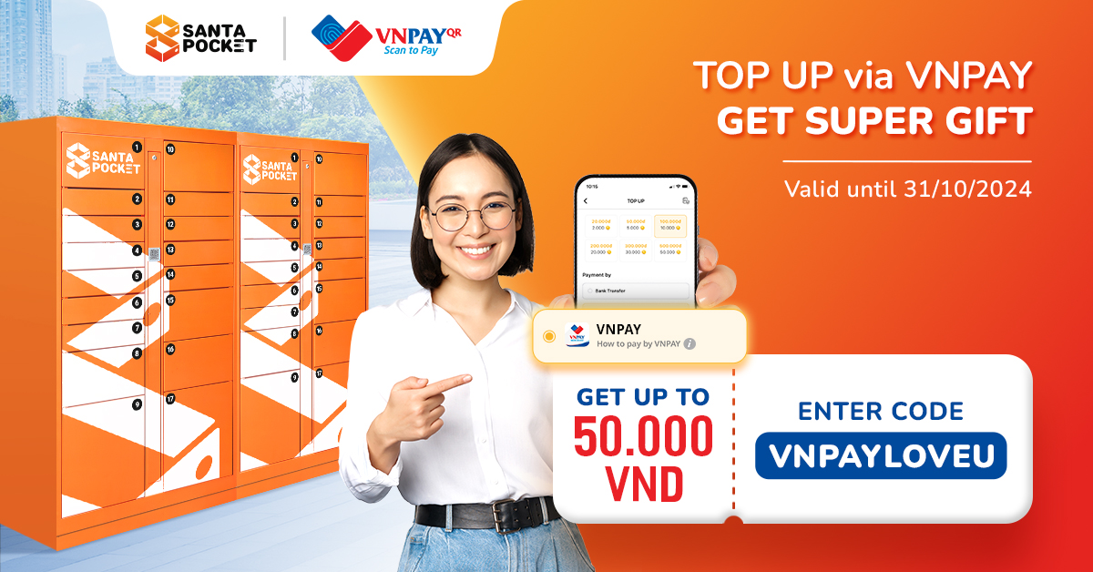 Get Up to 50,000 VND When You Top-Up SantaPocket Wallet via VNPAY