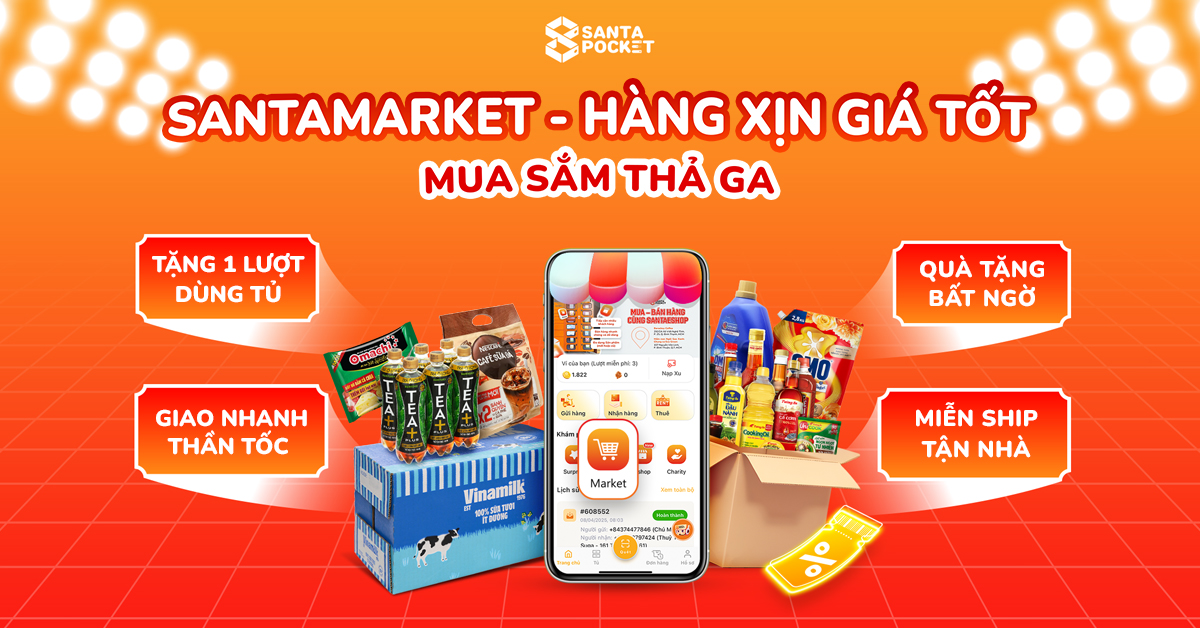 Đi chợ online cùng SantaMarket – Nhận hàng siêu tiện lợi tại tủ, chưa bao giờ dễ dàng đến thế!