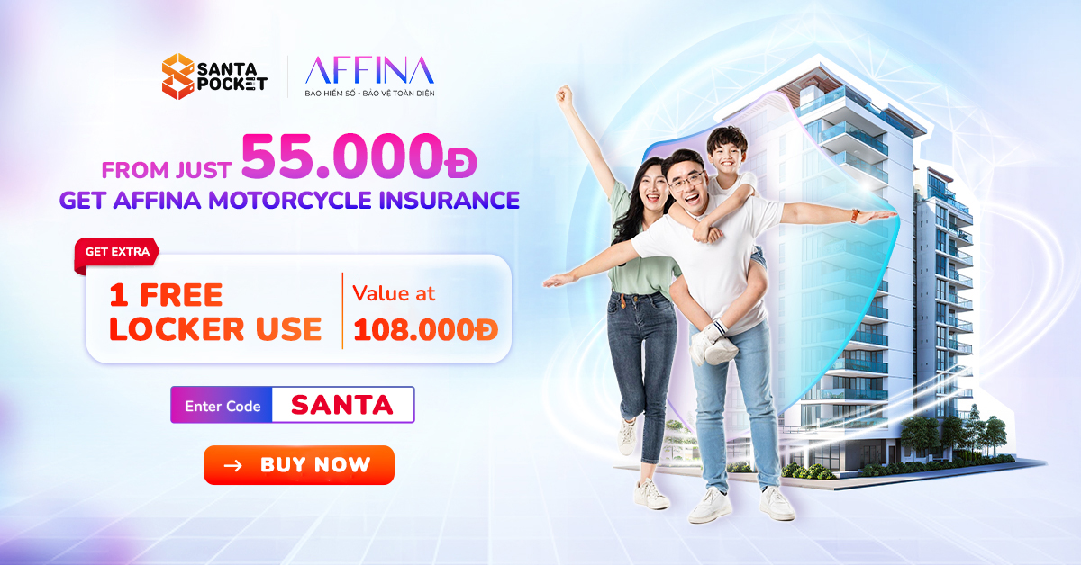 SantaPocket officially partners with Affina – Buy insurance online and get free smart locker usage instantly!